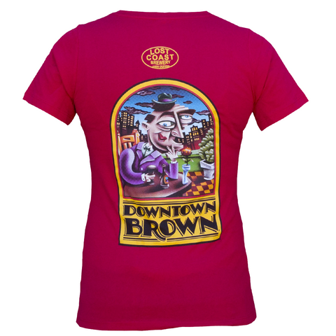 Downtown Brown Women's V-Neck <p> (Red)